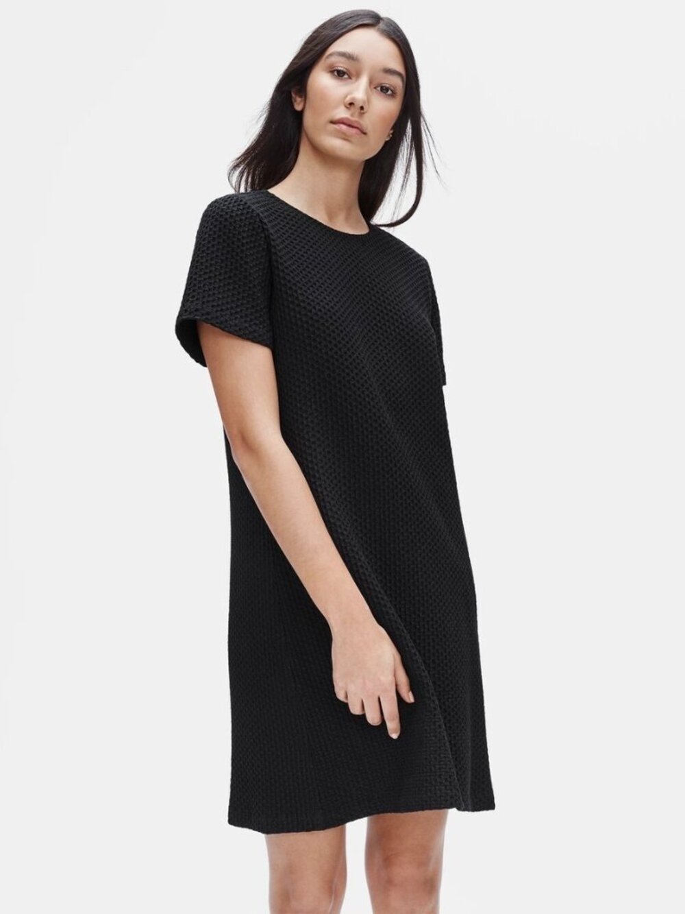 Eileen Fisher Tencel & Organic Cotton Honeycomb Shift Dress